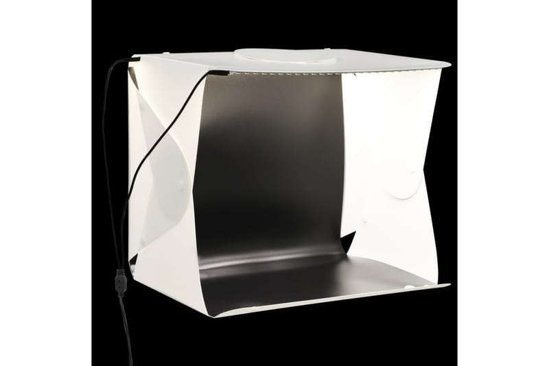 Sammenleggbar LED-fotostudiolysboks 40x34x37 cm plast hvit - Hvit - Baderomsspeil med belysning - Speil - Baderomsspeil