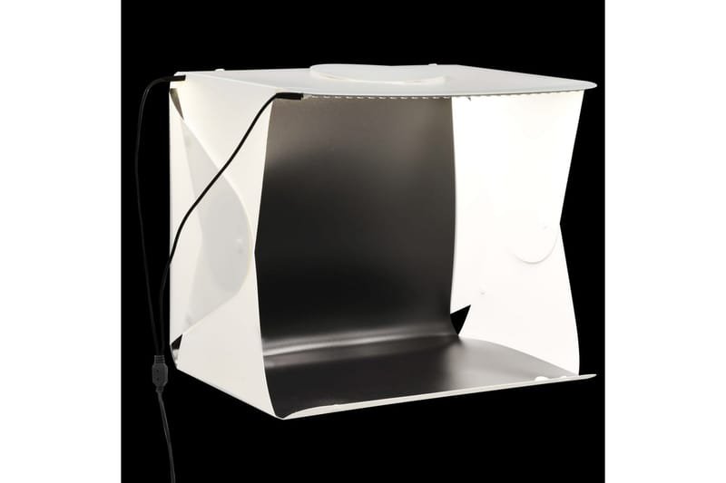Sammenleggbar LED-fotostudiolysboks 40x34x37 cm plast hvit - Baderomsspeil