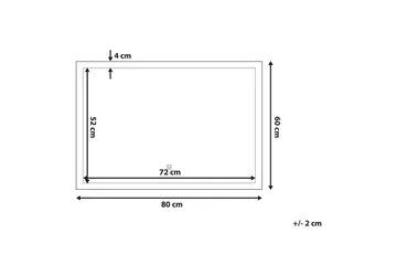 Shubrick Speil LED 60x80 cm - Sølv - Interiør - Baderomsinnredning - Baderomsspeil