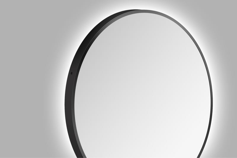 Speil Delaryd 80 cm - Svart - Baderomsspeil med belysning - Speil - Baderomsspeil