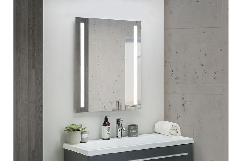 Speil Luisito LED 60x80 cm - Sølv - Baderomsspeil med belysning - Speil - Baderomsspeil