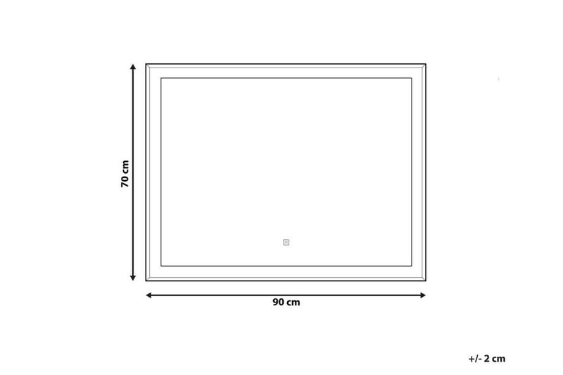 Speil Manosque 70x90 cm LED - Sølv - Baderomsspeil med belysning - Speil - Baderomsspeil