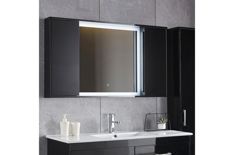 Speil med doble sideskap og innebygd Belysning 13x68 cm Svar - Lyfco - Baderomsspeil med belysning - Speil - Baderomsspeil
