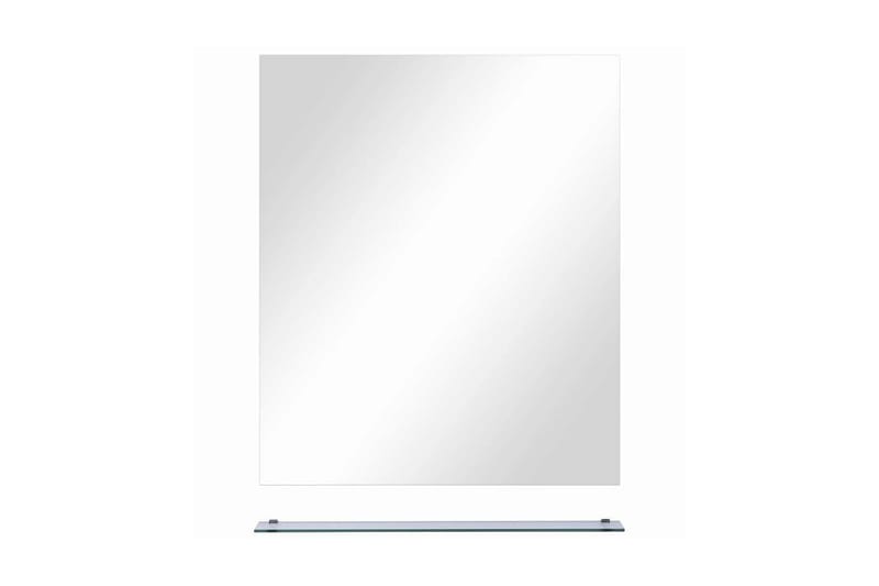 Veggspeil med hylle 50x60 cm herdet glass -   - Baderomsspeil