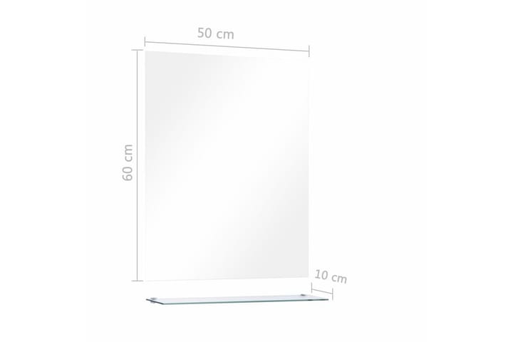 Veggspeil med hylle 50x60 cm herdet glass -   - Baderomsspeil
