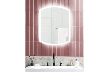 Badrumsspegel med LED Beliani Beziers Silver - Interiør - Baderomsinnredning - Baderomsspeil
