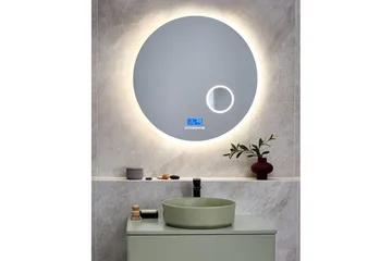 Badrumsspegel med LED Beliani Fixin Silver - Interiør - Baderomsinnredning - Baderomsspeil