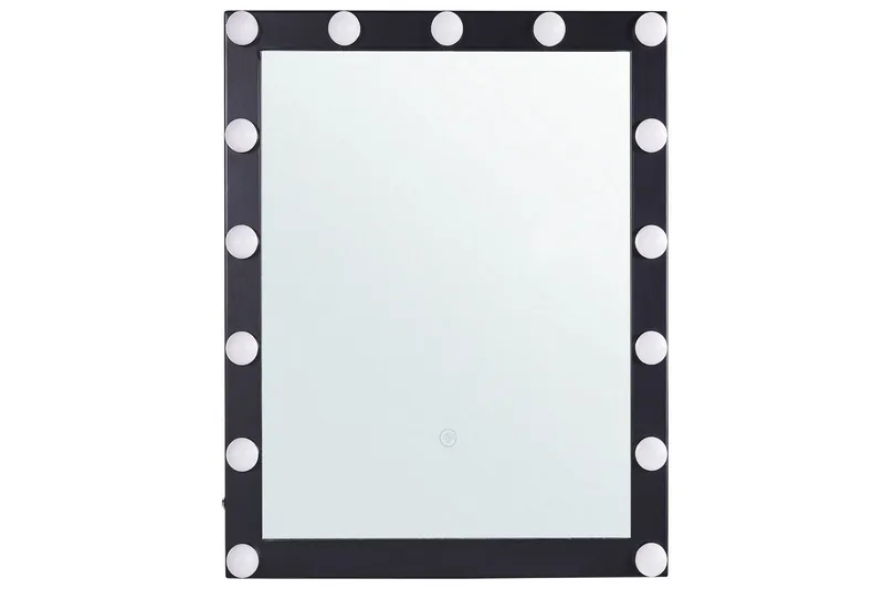 Badrumsspegel med LED Beliani Odenas Black