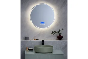 Badrumsspegel med LED Beliani Tanay Silver - Interiør - Baderomsinnredning - Baderomsspeil