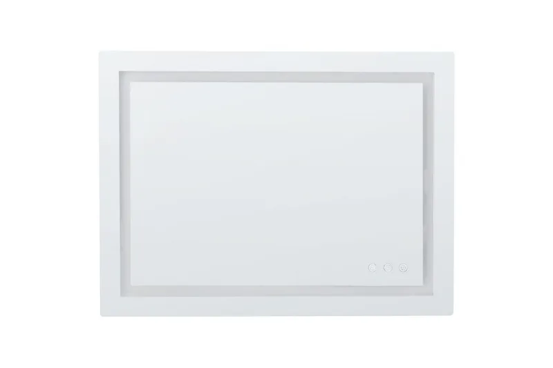Badrumsspegel med LED Beliani Prenois Silver
