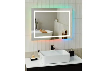 Badrumsspegel med LED Beliani Prenois Silver - Interiør - Baderomsinnredning - Baderomsspeil