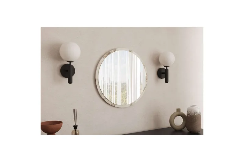 Buhem Baderomsspeil 60 cm Rund - Marmor - Interiør - Baderomsinnredning - Baderomsspeil