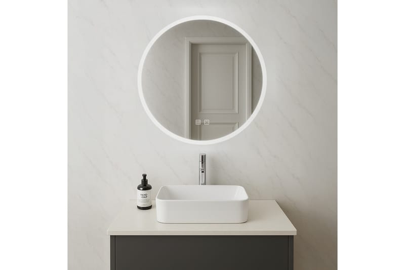 Clas Rundt Baderomsspeil med LED-belysning 100 cm - Anti-Fog og Touch-Kontroll - Interiør - Baderomsinnredning - Baderomsspeil