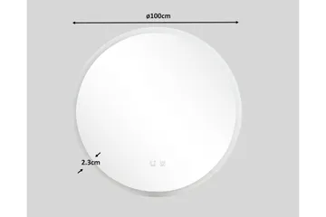 Clas Rundt Baderomsspeil med LED-belysning 100 cm - Anti-Fog og Touch-Kontroll - Interiør - Baderomsinnredning - Baderomsspeil