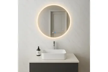 Clas Rundt Baderomsspeil med LED-belysning 100 cm - Anti-Fog og Touch-Kontroll - Interiør - Baderomsinnredning - Baderomsspeil