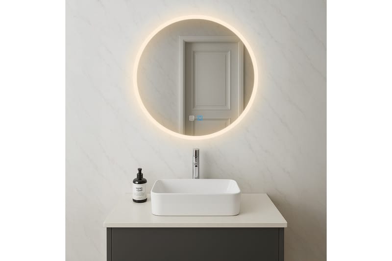 Clas Rundt Baderomsspeil med LED-belysning 100 cm - Anti-Fog og Touch-Kontroll - Interiør - Baderomsinnredning - Baderomsspeil