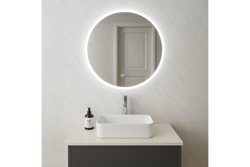 Clas Rundt Baderomsspeil med LED-belysning 100 cm - Anti-Fog og Touch-Kontroll - Interiør - Baderomsinnredning - Baderomsspeil
