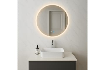 Clas Rundt Baderomsspeil med LED-belysning 100 cm - Anti-Fog og Touch-Kontroll - Interiør - Baderomsinnredning - Baderomsspeil