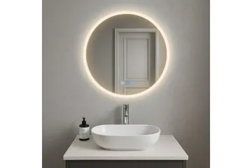 Clas Rundt Baderomsspeil med LED-belysning 120 cm - Anti-Fog og Touch-Kontroll - Interiør - Baderomsinnredning - Baderomsspeil