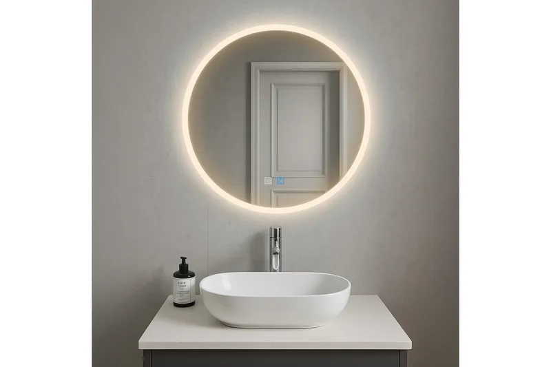 Clas Rundt Baderomsspeil med LED-belysning 120 cm - Anti-Fog og Touch-Kontroll - Interiør - Baderomsinnredning - Baderomsspeil