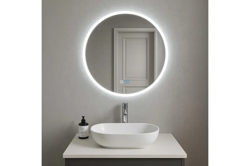 Clas Rundt Baderomsspeil med LED-belysning 120 cm - Anti-Fog og Touch-Kontroll - Interiør - Baderomsinnredning - Baderomsspeil