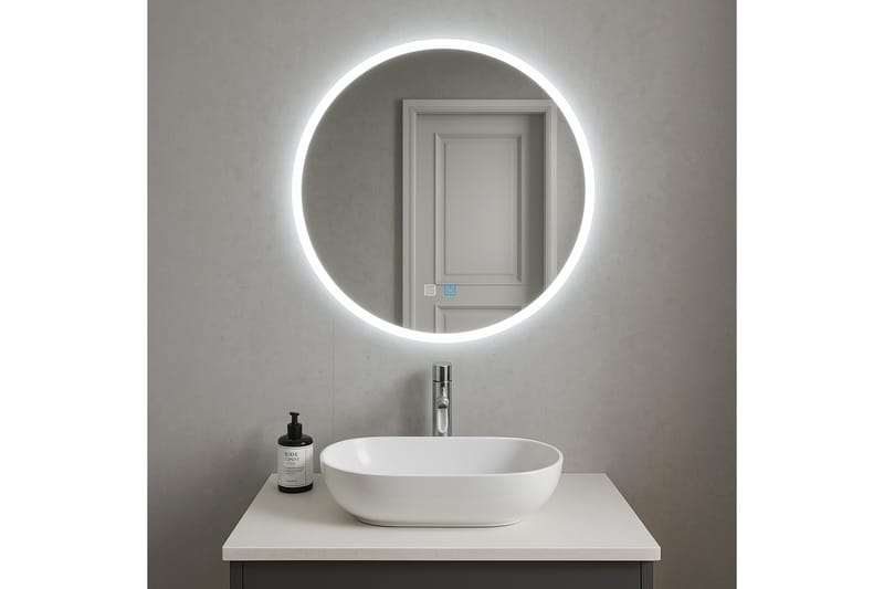 Clas Rundt Baderomsspeil med LED-belysning 120 cm - Transparent - Interiør - Baderomsinnredning - Baderomsspeil