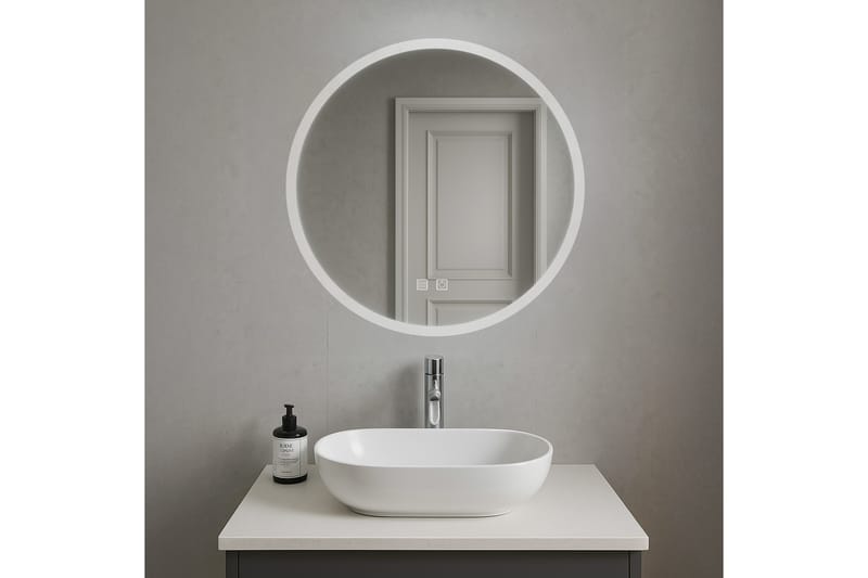 Clas Rundt Baderomsspeil med LED-belysning 120 cm - Transparent - Interiør - Baderomsinnredning - Baderomsspeil