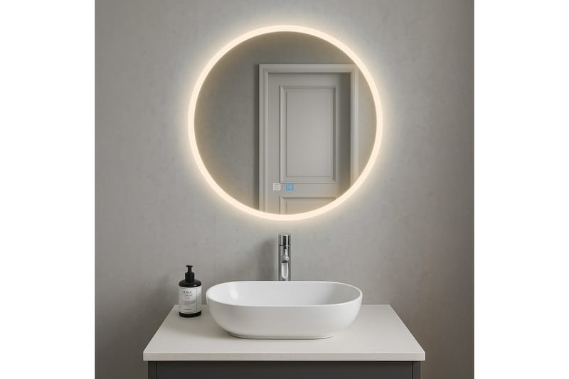 Clas Rundt Baderomsspeil med LED-belysning 120 cm - Transparent - Interiør - Baderomsinnredning - Baderomsspeil