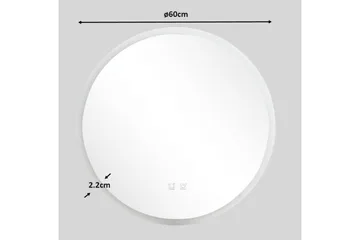Clas Rundt Baderomsspeil med LED-belysning 60 cm - Anti-Fog og Touch-Kontroll - Interiør - Baderomsinnredning - Baderomsspeil