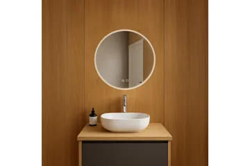 Clas Rundt Baderomsspeil med LED-belysning 60 cm - Anti-Fog og Touch-Kontroll - Interiør - Baderomsinnredning - Baderomsspeil