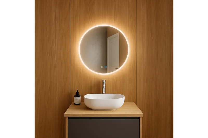 Clas Rundt Baderomsspeil med LED-belysning 60 cm - Anti-Fog og Touch-Kontroll - Interiør - Baderomsinnredning - Baderomsspeil