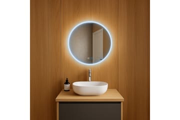 Clas Rundt Baderomsspeil med LED-belysning 60 cm - Anti-Fog og Touch-Kontroll - Interiør - Baderomsinnredning - Baderomsspeil