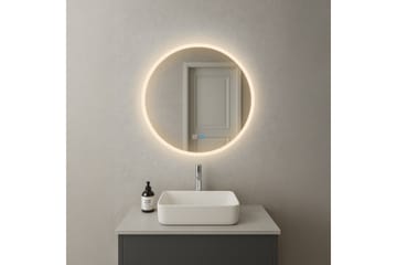 Clas Rundt Baderomsspeil med LED-belysning 80 cm - Anti-Fog og Touch-Kontroll - Interiør - Baderomsinnredning - Baderomsspeil