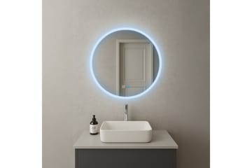 Clas Rundt Baderomsspeil med LED-belysning 80 cm - Anti-Fog og Touch-Kontroll - Interiør - Baderomsinnredning - Baderomsspeil