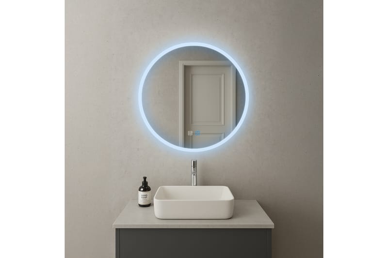 Clas Rundt Baderomsspeil med LED-belysning 80 cm - Anti-Fog og Touch-Kontroll - Interiør - Baderomsinnredning - Baderomsspeil