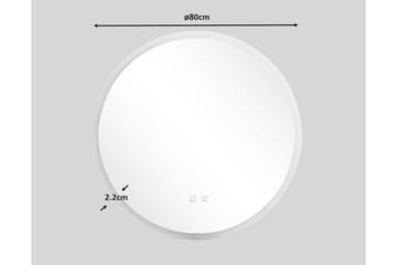 Clas Rundt Baderomsspeil med LED-belysning 80 cm - Anti-Fog og Touch-Kontroll - Interiør - Baderomsinnredning - Baderomsspeil