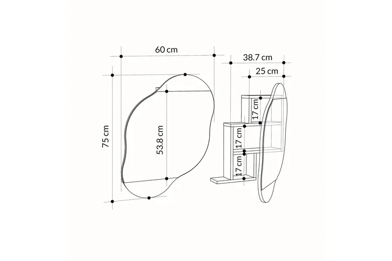 Dartmoor Baderomsspeil 60 cm Rektangulært - Hvit Marmor - Interiør - Baderomsinnredning - Baderomsspeil