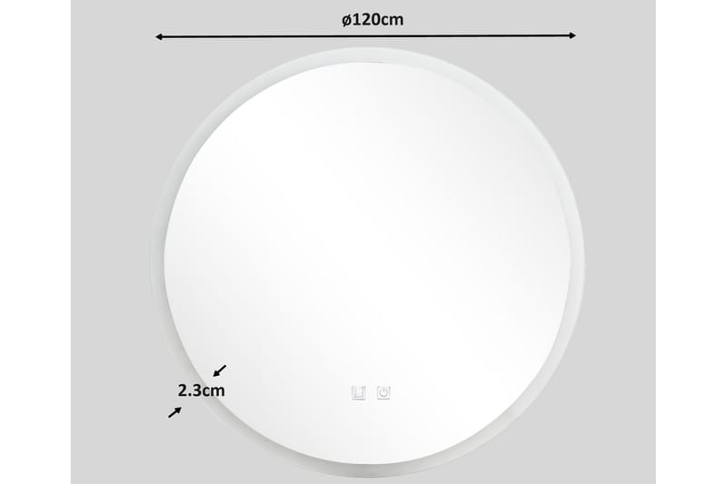 Galdwyn Baderomsspeil 120 cm Rund - Transparent - Interiør - Baderomsinnredning - Baderomsspeil
