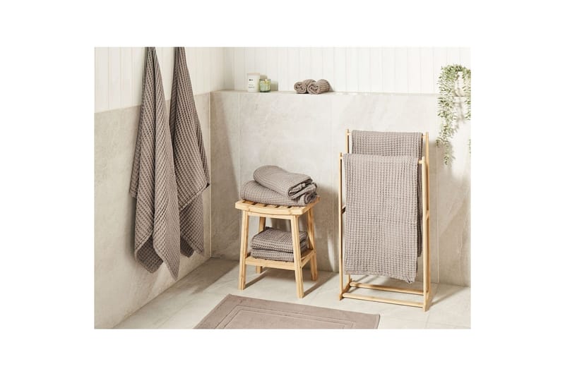 Håndkle Areora sett med 11 Taupe - Taupe - Interiør - Baderomsinnredning - Håndklehengere