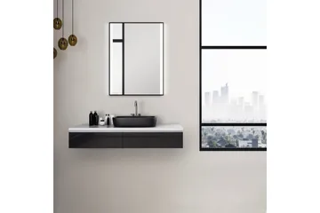 Knutby Baderomsspeil 60 cm LED-Lys - Svart - Interiør - Baderomsinnredning - Baderomsspeil