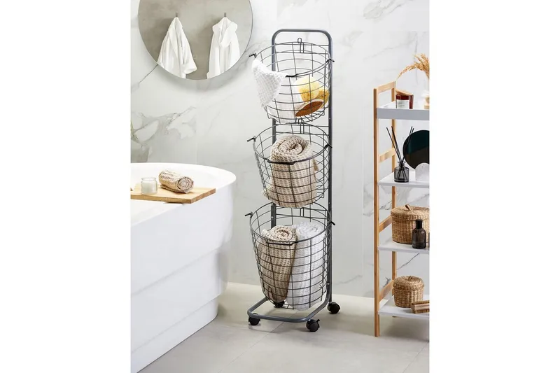 Kurv Ayapal Grå, svart - Grå, svart - Interiør - Baderomsinnredning - Vogn til baderom