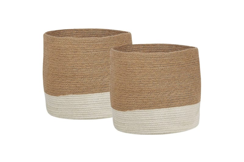Kurv Bulanik sett av 2 Beige, Natur, Hvit - Beige, Natur, Hvit - Interiør - Baderomsinnredning - Dusjhylle & dusjkurv