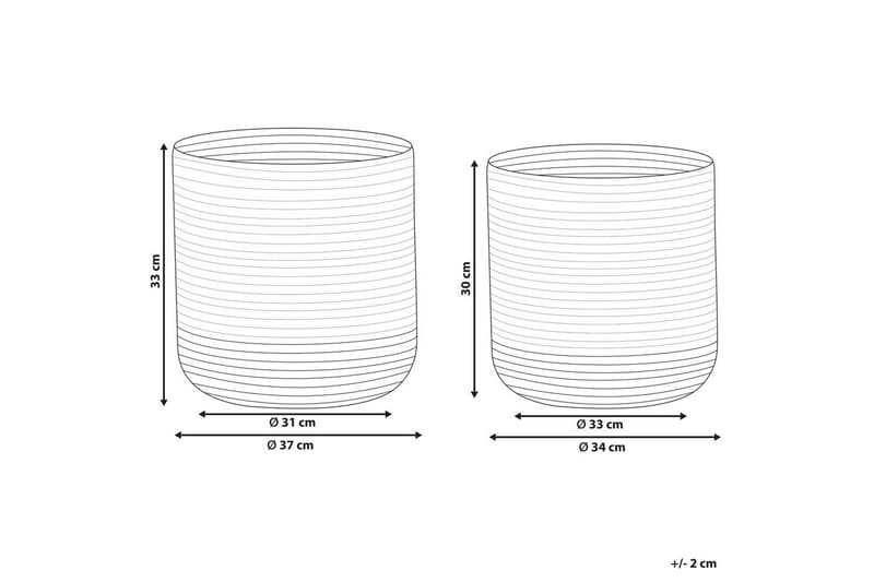 Kurv Bulanik sett av 2 Beige, naturlig, lilla - Beige, naturlig, lilla - Oppbevaring - Oppbevaring til småting - Kurv - Flettet kurv & rottingkurv