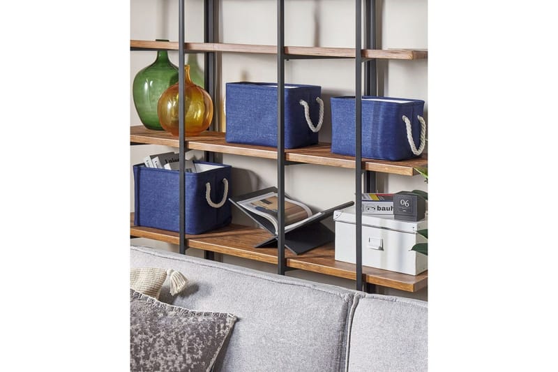 Kurv Darqab sett med 3 Blå, Hvit - Blå, Hvit - Oppbevaring - Oppbevaring til småting - Kurv - Flettet kurv & rottingkurv