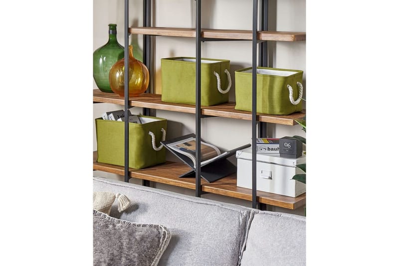 Kurv Darqab sett med 3 Grønn, hvit - Grønn, hvit - Oppbevaring - Oppbevaring til småting - Kurv - Flettet kurv & rottingkurv