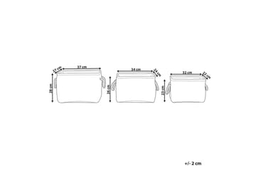 Kurv Darqab sett med 3 Grønn, hvit - Grønn, hvit - Oppbevaring - Oppbevaring til småting - Kurv - Flettet kurv & rottingkurv