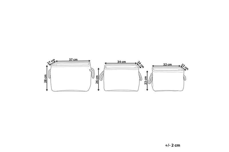 Kurv Darqab sett med 3 Grønn, hvit - Grønn, hvit - Oppbevaring - Oppbevaring til småting - Kurv - Flettet kurv & rottingkurv
