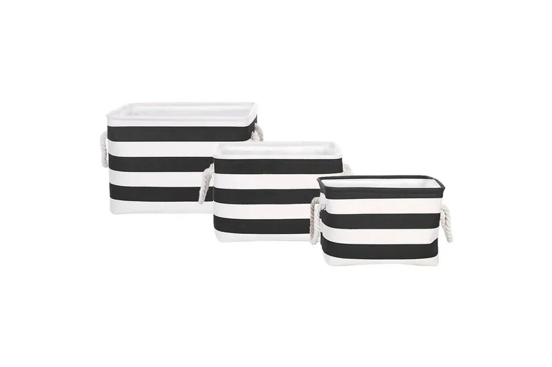 Kurv Darqab sett med 3 Sort, Hvit, Sort, Hvit