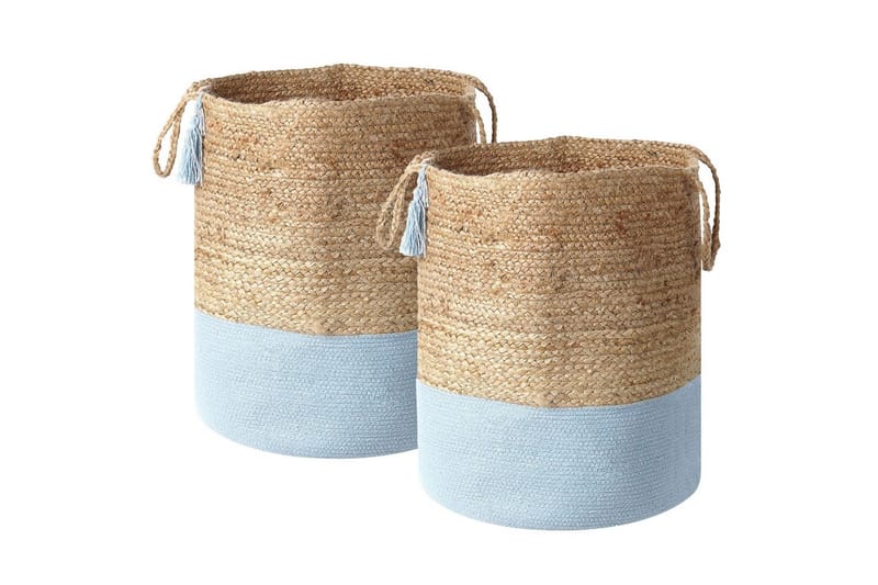 Kurv Gajar sett av 2 Beige, blå - Beige, blå - Interiør - Baderomsinnredning - Dusjhylle & dusjkurv