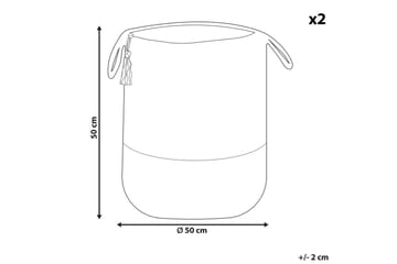Kurv Gajar sett av 2 Beige, blå - Beige, blå - Interiør - Baderomsinnredning - Dusjhylle & dusjkurv